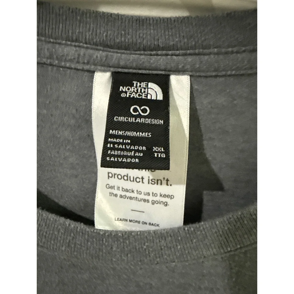 The North Face Mens XXL Grey Circular Design Long Sleeve Graphic T-Shirt Logo - Picture 2 of 5